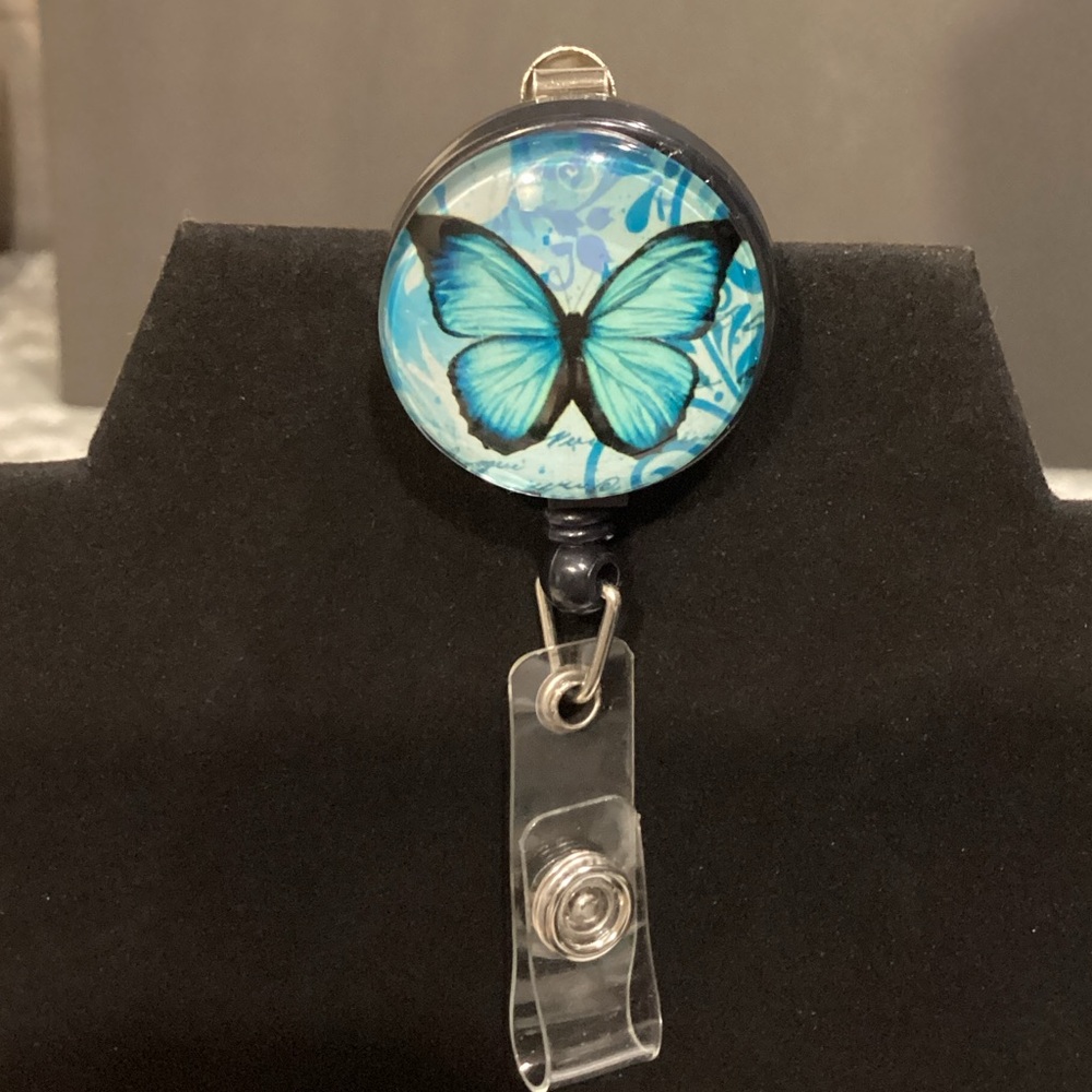 Blue Butterfly Badge Reel